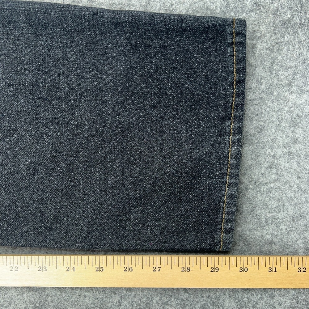 VTG Plugg Jeans Mens 32x30 Black Straight Leg Flap Pockets‎ Stretch Denim Y2K - Picture 11 of 14